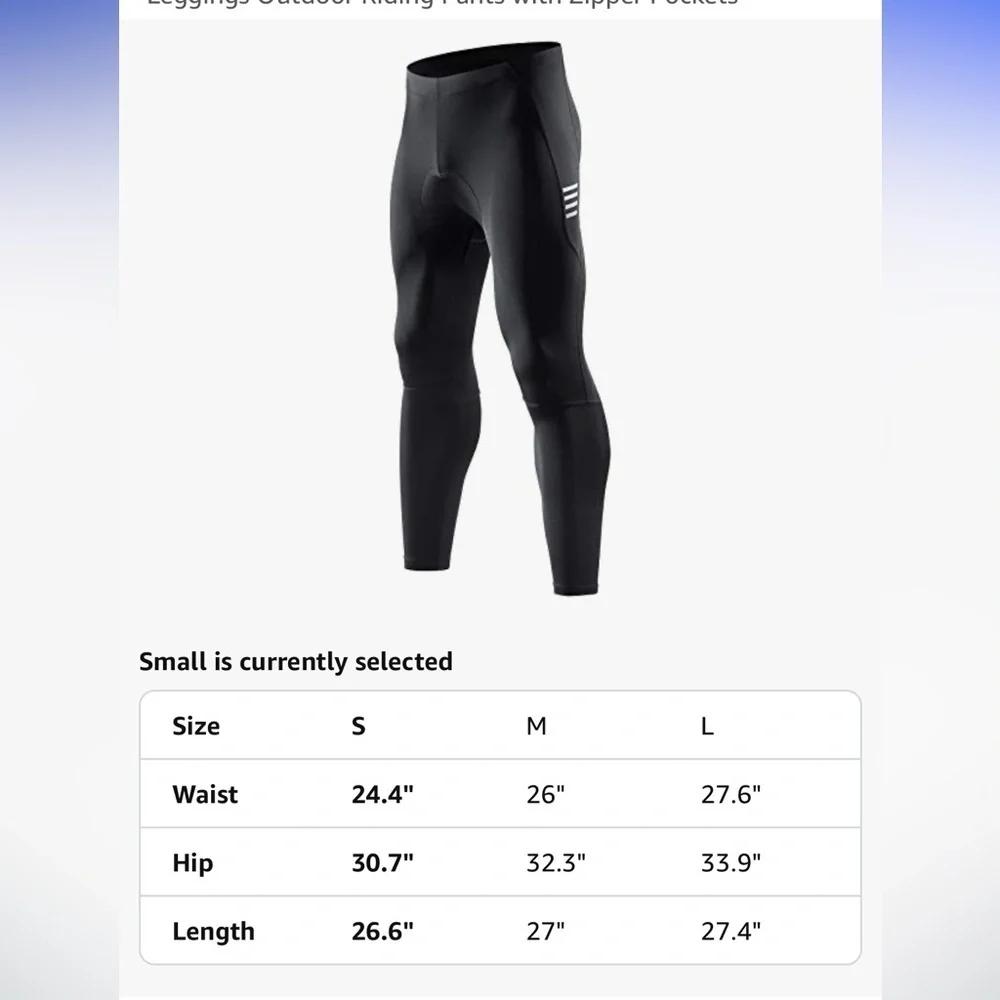 NWT Men’s Black Cycling Tights with White Stripes  small
